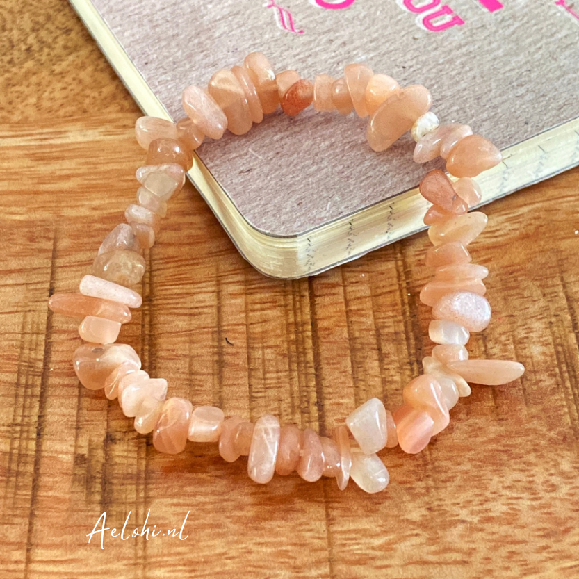Peach Moonstone Split Bracelet – Stretch