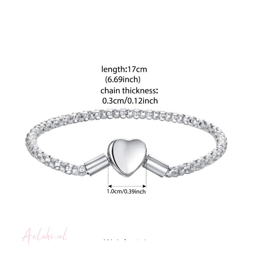 Sterling Silver Charm Bracelet with Heart Clasp