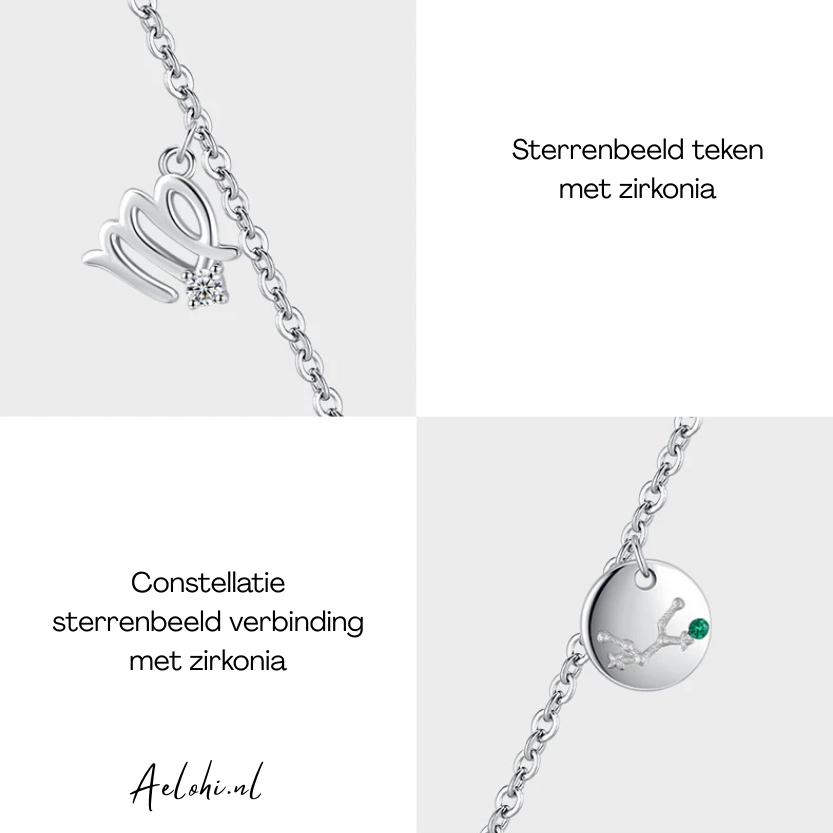 Sterling Silber Geburtsstein Halskette – Ihre Geschichte, Ihre Sterne