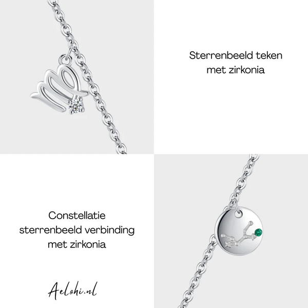 Sterling Silber Geburtsstein Halskette – Ihre Geschichte, Ihre Sterne