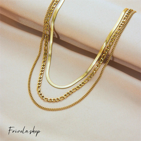 Layered Luxury Stainless Steel Necklace Set
