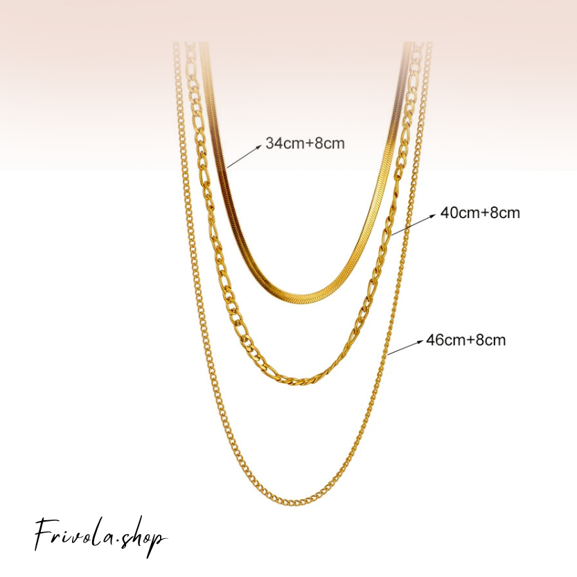 Layered Luxury Stainless Steel Necklace Set