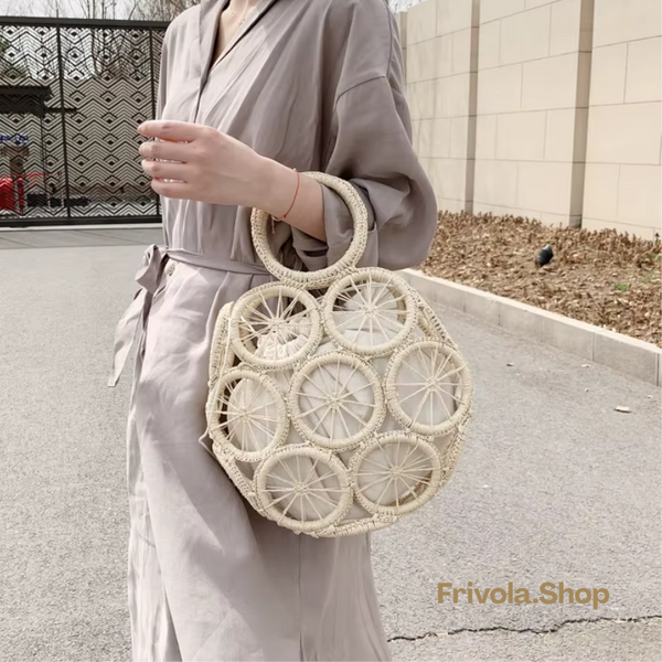 Handgewebte Boho Chic Sommertasche mit Innentasche