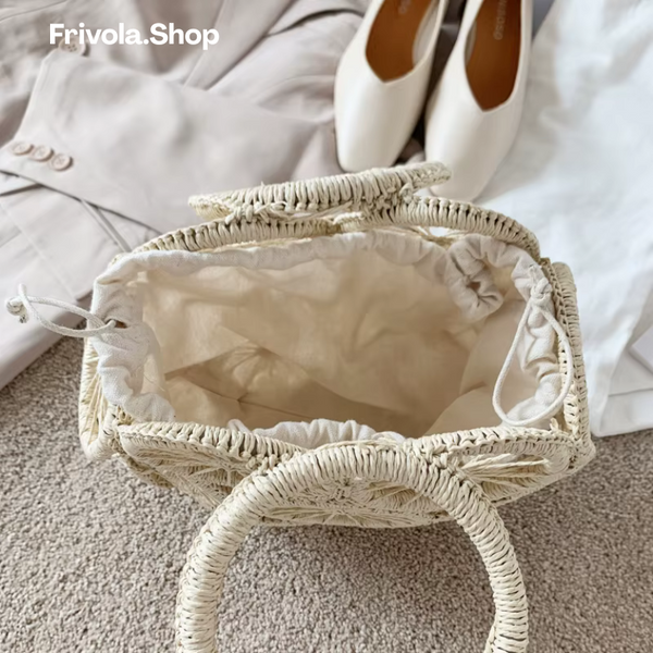 Handgewebte Boho Chic Sommertasche mit Innentasche