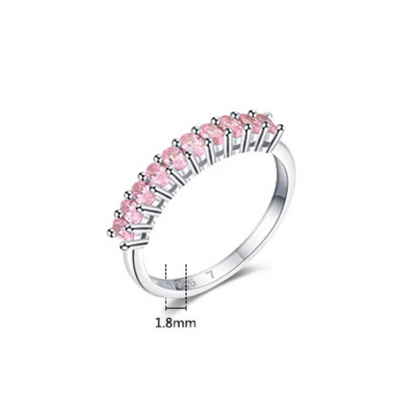 Amy – Silberner Ring mit rosa Zirkonia