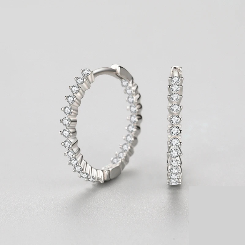 Zavina - Silver Earrings with Zirconia - Timeless Elegance