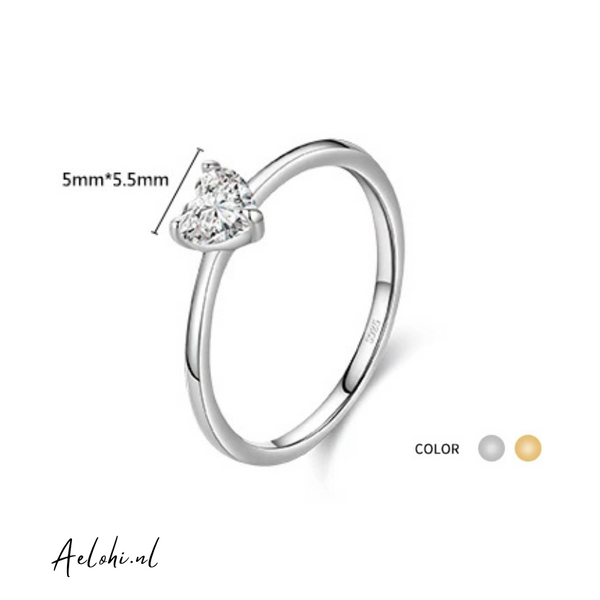 May - Heart Zirconia Ring Sterling Zilver