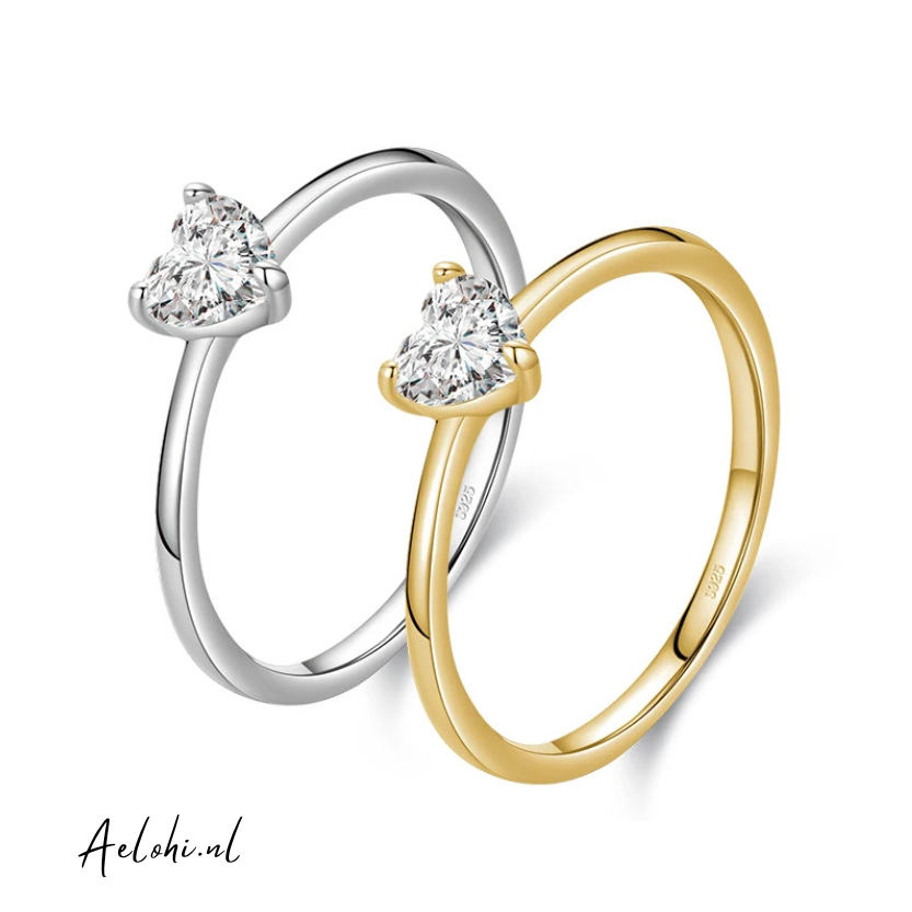 Mai - Herz Zirkonia Ring Sterling Silber
