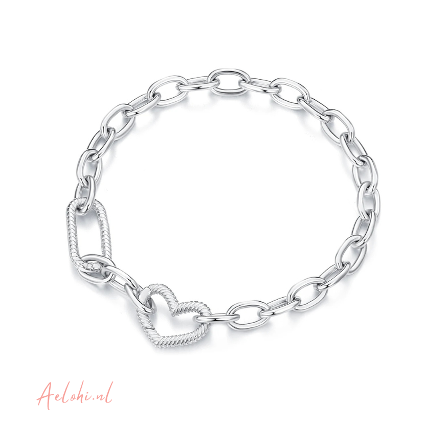 Charm Clip Bracelet – Heart Clip Clasp – Paperclip Link