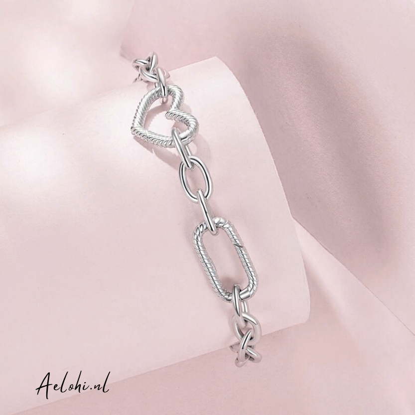 Charm Clip Bracelet – Heart Clip Clasp – Paperclip Link
