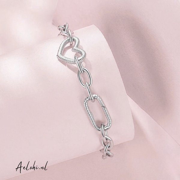 Charm Clip Bracelet – Heart Clip Clasp – Paperclip Link