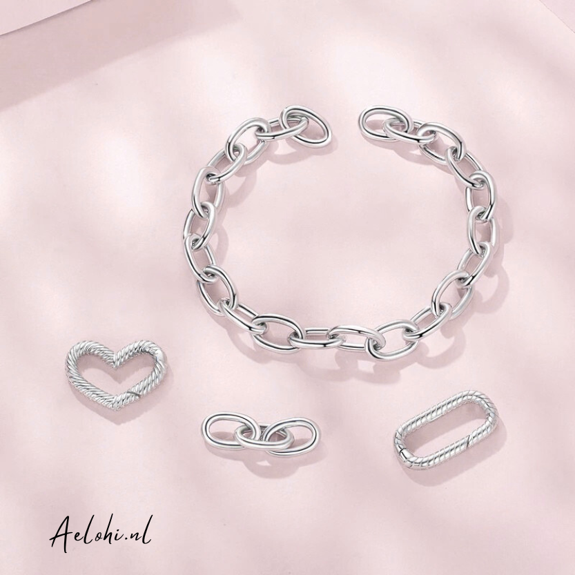 Charm Clip Bracelet – Heart Clip Clasp – Paperclip Link