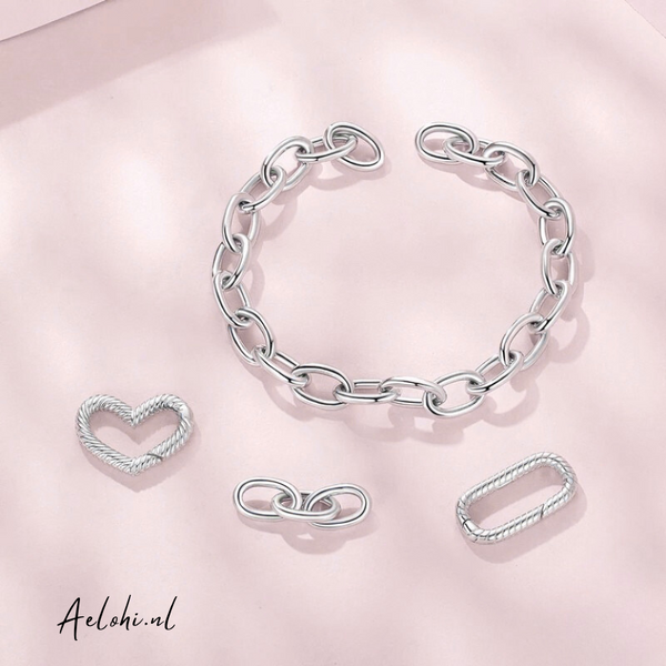 Charm Clip Bracelet – Heart Clip Clasp – Paperclip Link