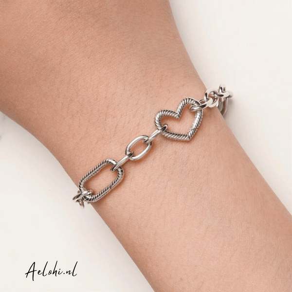 Charm Clip Bracelet – Heart Clip Clasp – Paperclip Link