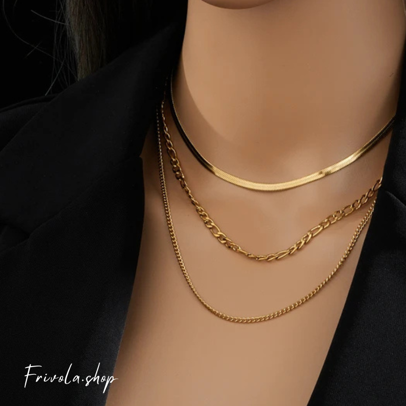 Layered Luxury Stainless Steel Necklace Set