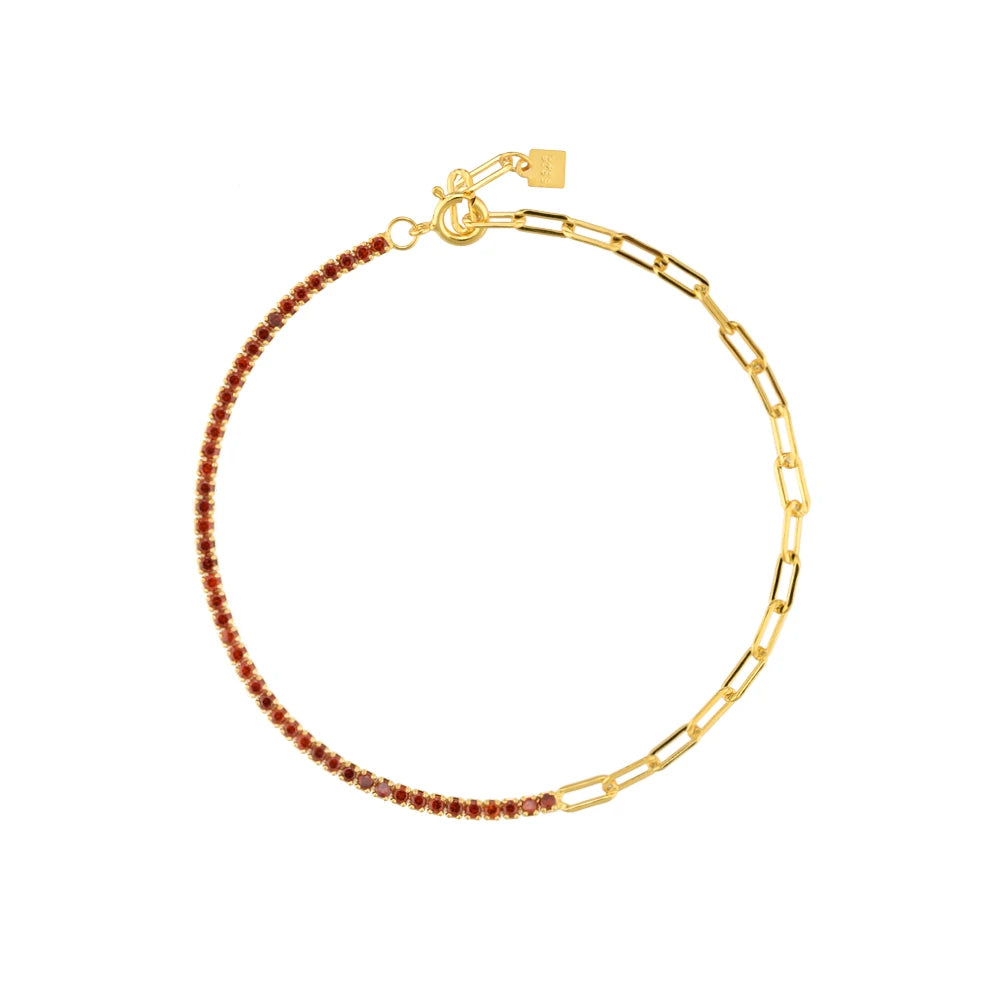 Felicity - Zilveren Goldplated Zirconia Tennisarmaband