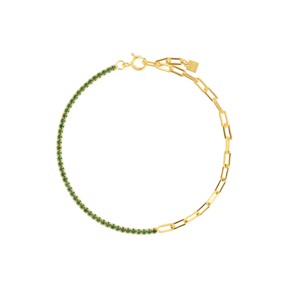 Felicity - Zilveren Goldplated Zirconia Tennisarmaband