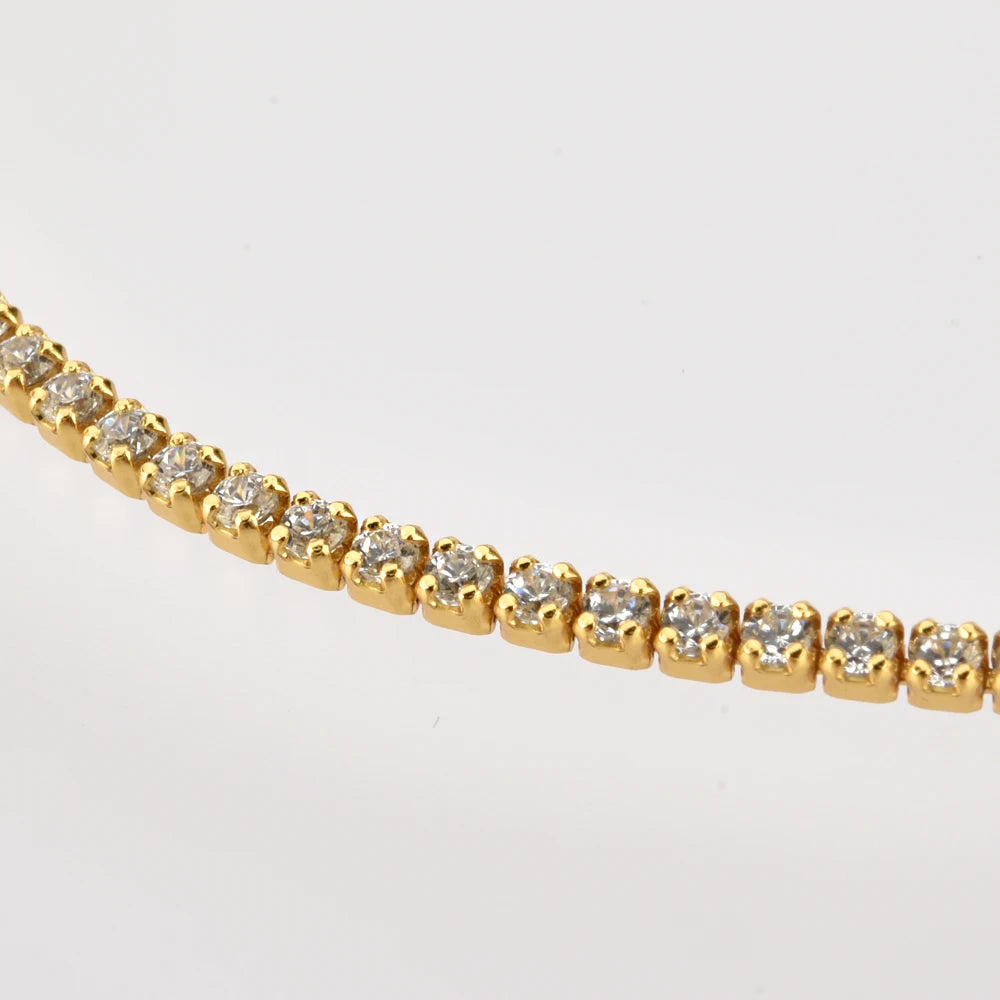 Felicity - Zilveren Goldplated Zirconia Tennisarmaband