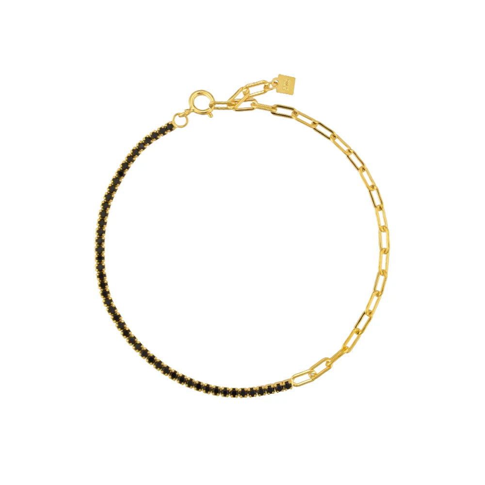 Felicity - Zilveren Goldplated Zirconia Tennisarmaband