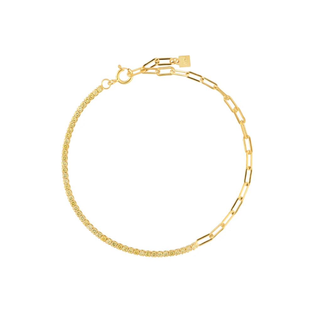 Felicity - Zilveren Goldplated Zirconia Tennisarmaband