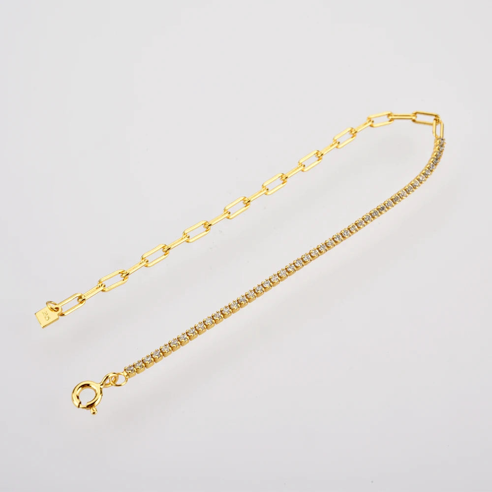 Felicity - Zilveren Goldplated Zirconia Tennisarmaband