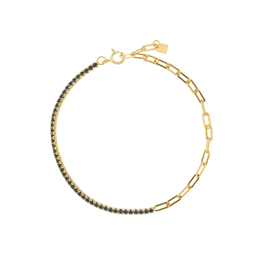 Felicity - Zilveren Goldplated Zirconia Tennisarmaband