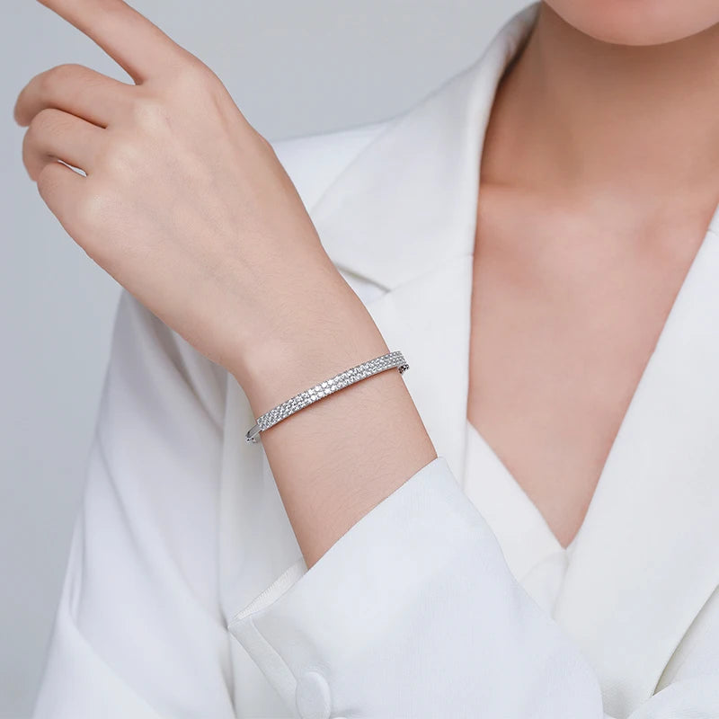 Jazz Two - Silberner Armreif mit Zirkonia