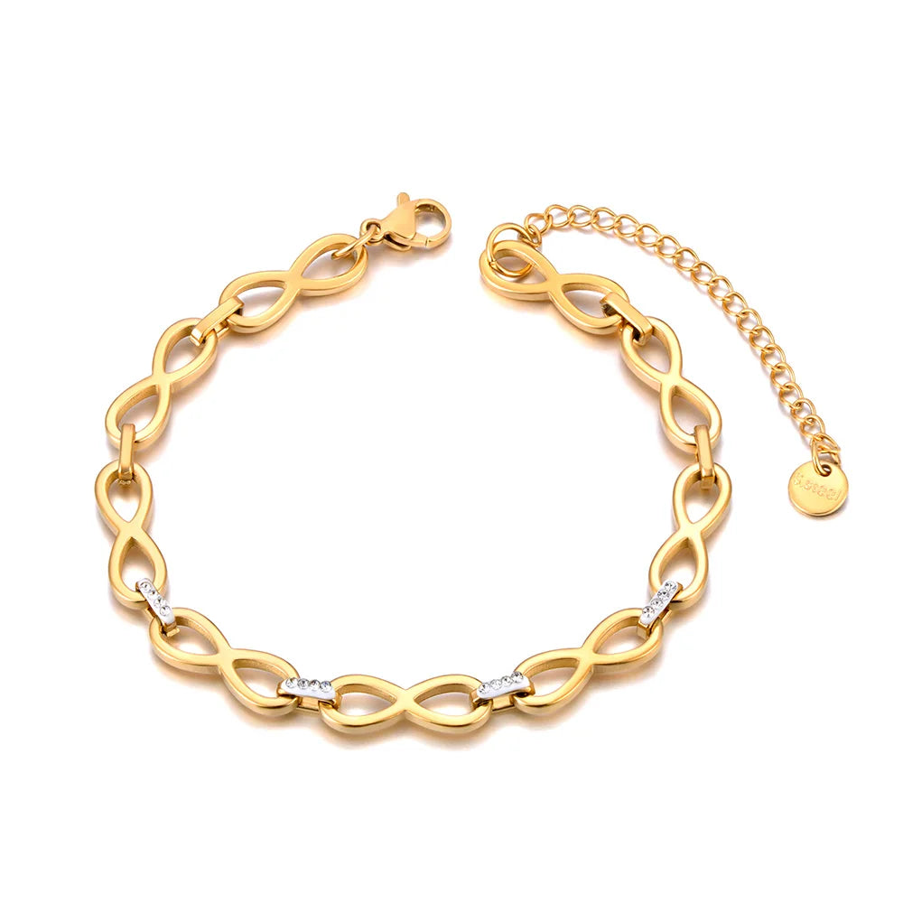 Stainless Steel Bracelet with Infinity Symbols