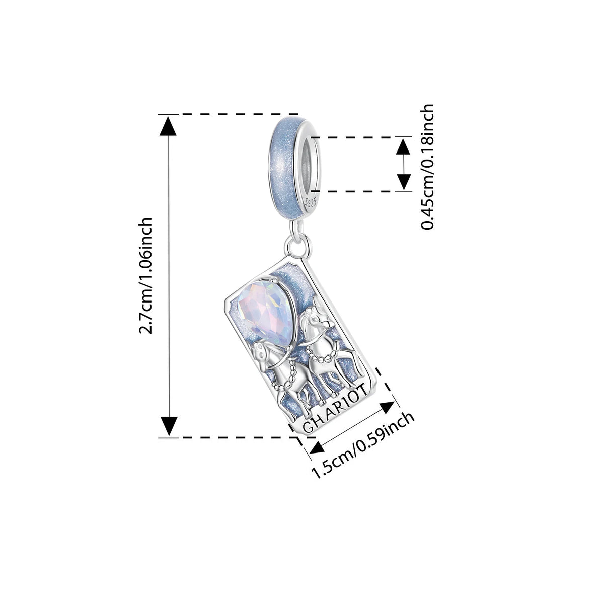 The Chariot Tarot Charm – Sterling Silver | Miracles and Magic Collection