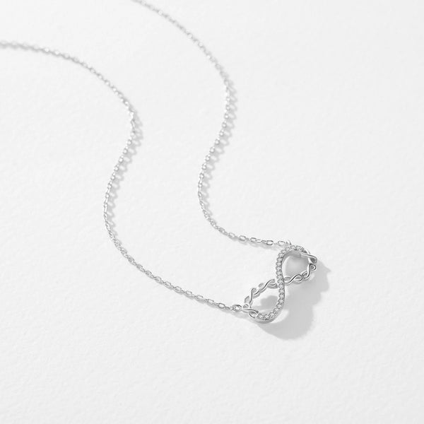 Sterling Silber Halskette mit Unendlichkeitssymbol und Zirkonia