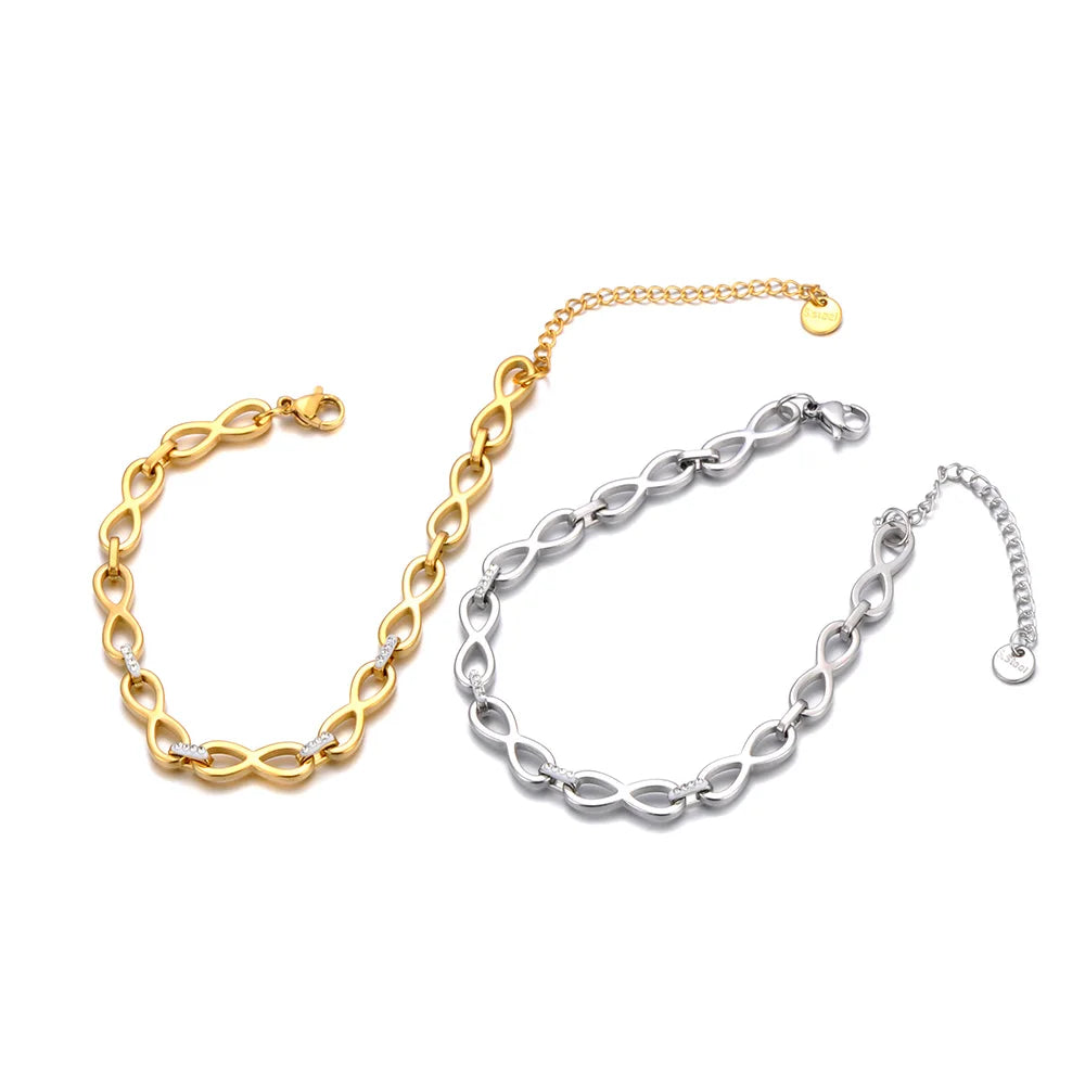 Stainless Steel Bracelet with Infinity Symbols