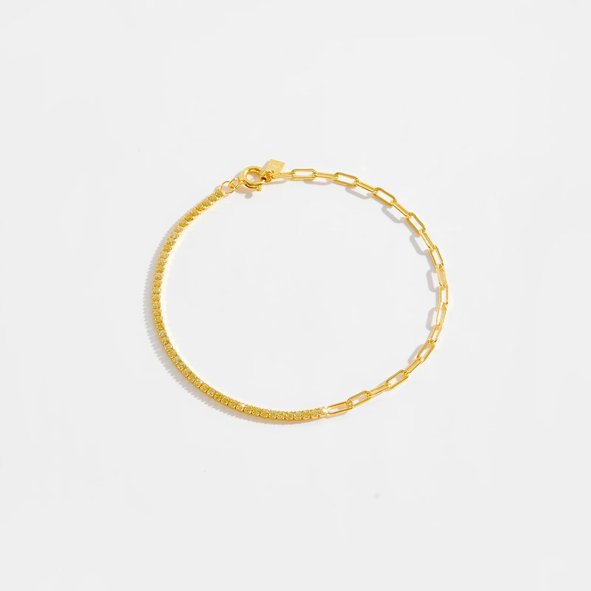 Felicity - Zilveren Goldplated Zirconia Tennisarmaband