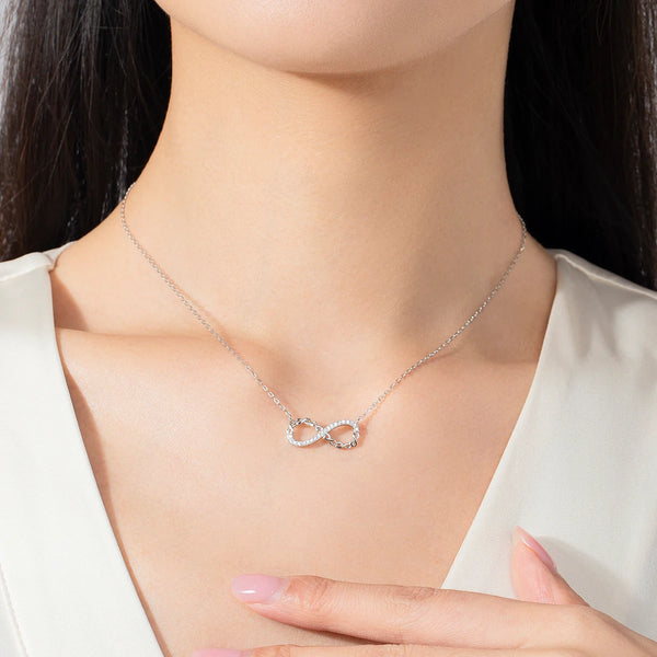 Sterling Silber Halskette mit Unendlichkeitssymbol und Zirkonia