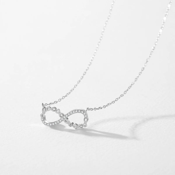 Sterling Silber Halskette mit Unendlichkeitssymbol und Zirkonia