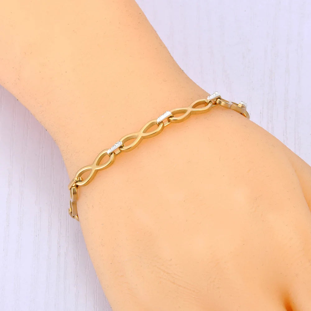 Stainless Steel Bracelet with Infinity Symbols