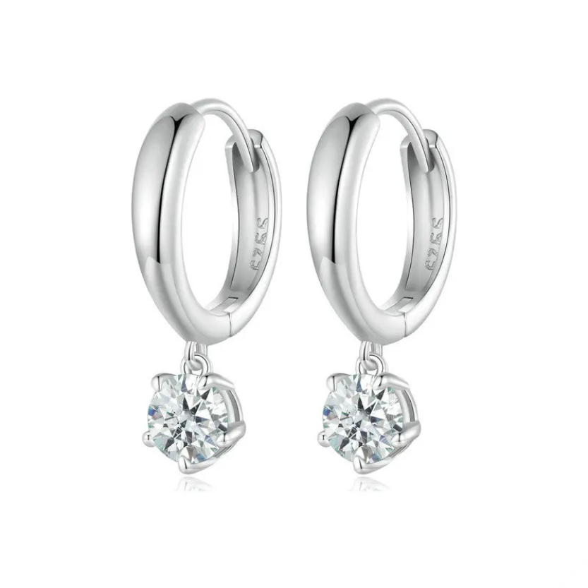 Faylin – Silberne Diamant-Moissanit-Ohrringe 
