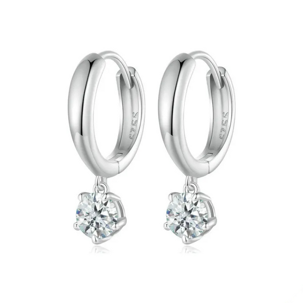 Faylin – Silberne Diamant-Moissanit-Ohrringe 