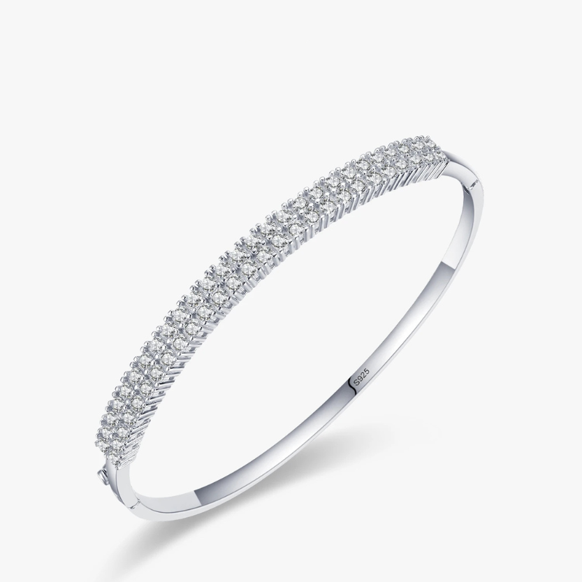 Jazz Two - Silberner Armreif mit Zirkonia