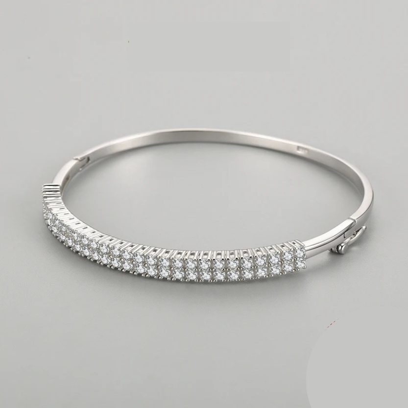 Jazz Two - Silberner Armreif mit Zirkonia